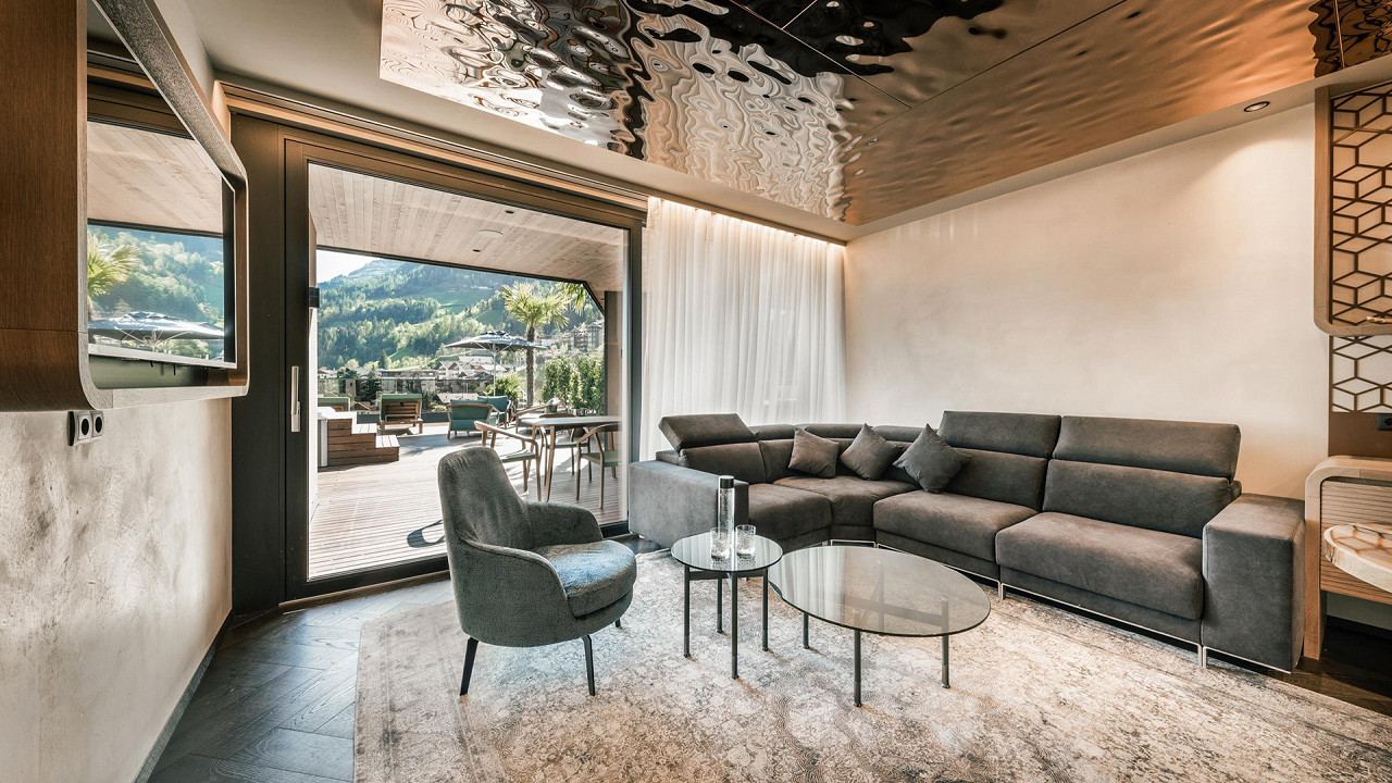 Wohnzimmer - Rooftop Villa - Quellenhof See Lodge