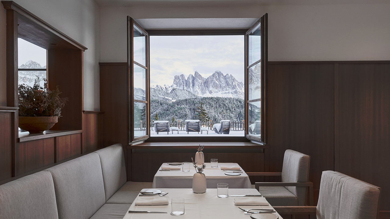Restaurant en hiver Forestis Bressanone