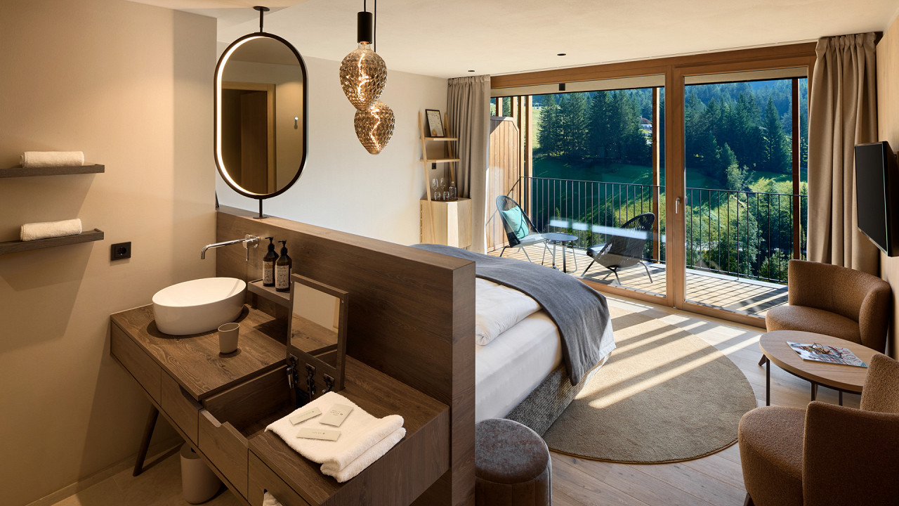 Chambre et salle de bain - Dumpling Room - Hotel Badia Hill