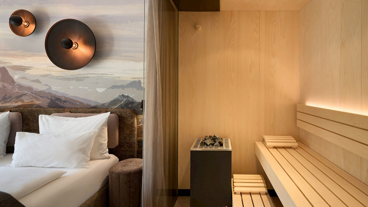 Chambre et sauna - Cigar Suite - Hotel Badia Hill