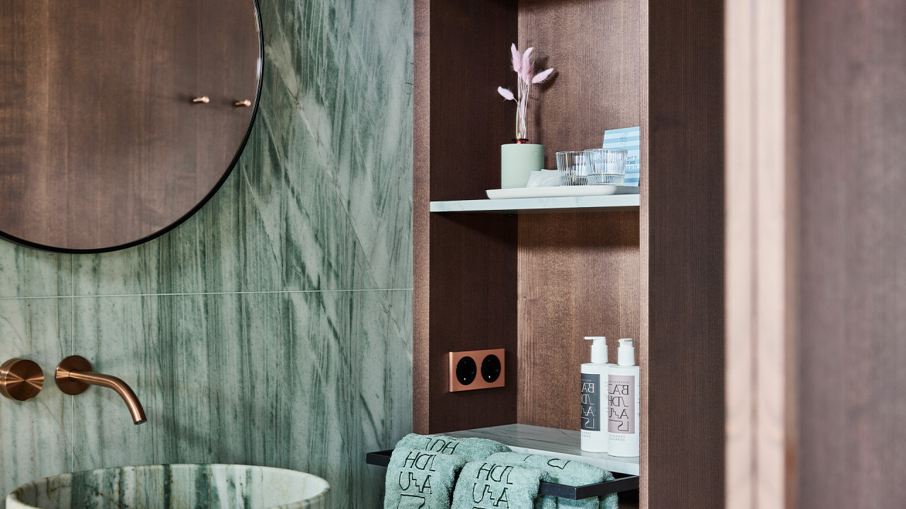 Badezimmer - Zimmer im Obergeschoss - Boutique Hotel Badhaus