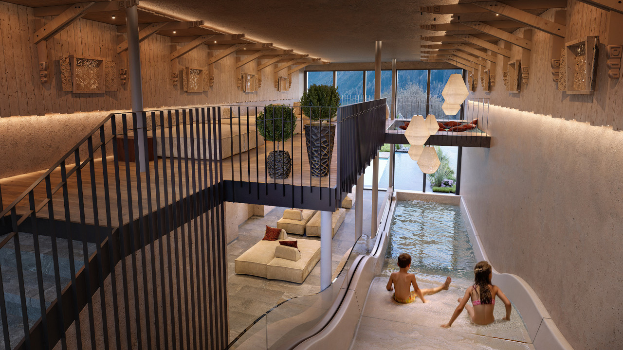 Bambini piscina scivolo Hotel Masl