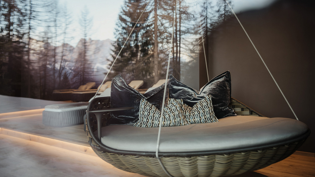 Sala relax sdraio Hotel Tofana Cortina