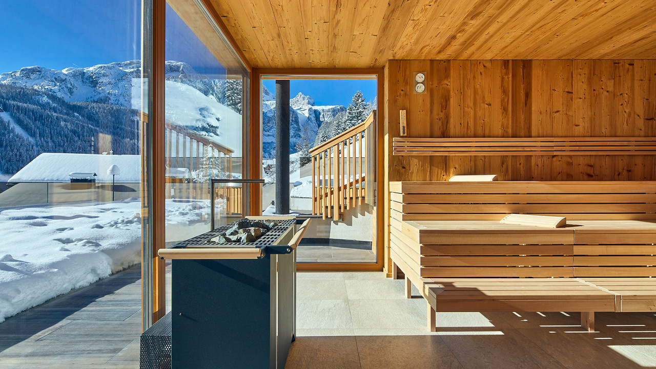 Sauna inverno Hotel Sassongher Corvara