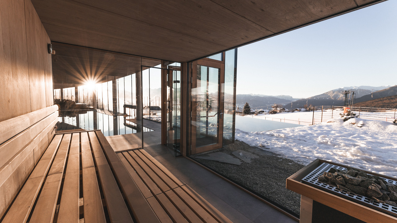 Sauna inverno Hotel Familiamus Maranza