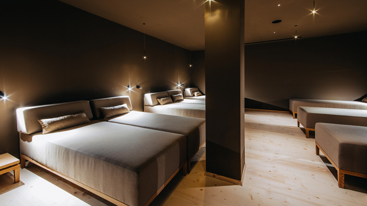 Sala relax lettini ad acqua Sensoria Dolomites