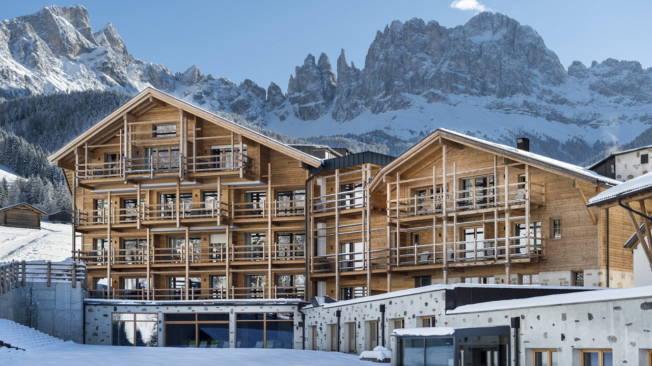 Esterno invernale Cyprianerhof Dolomit Resort