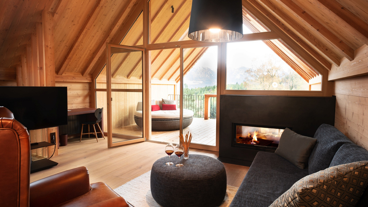 Innenraum eines Chalets Adler Lodge Ritten Ritten