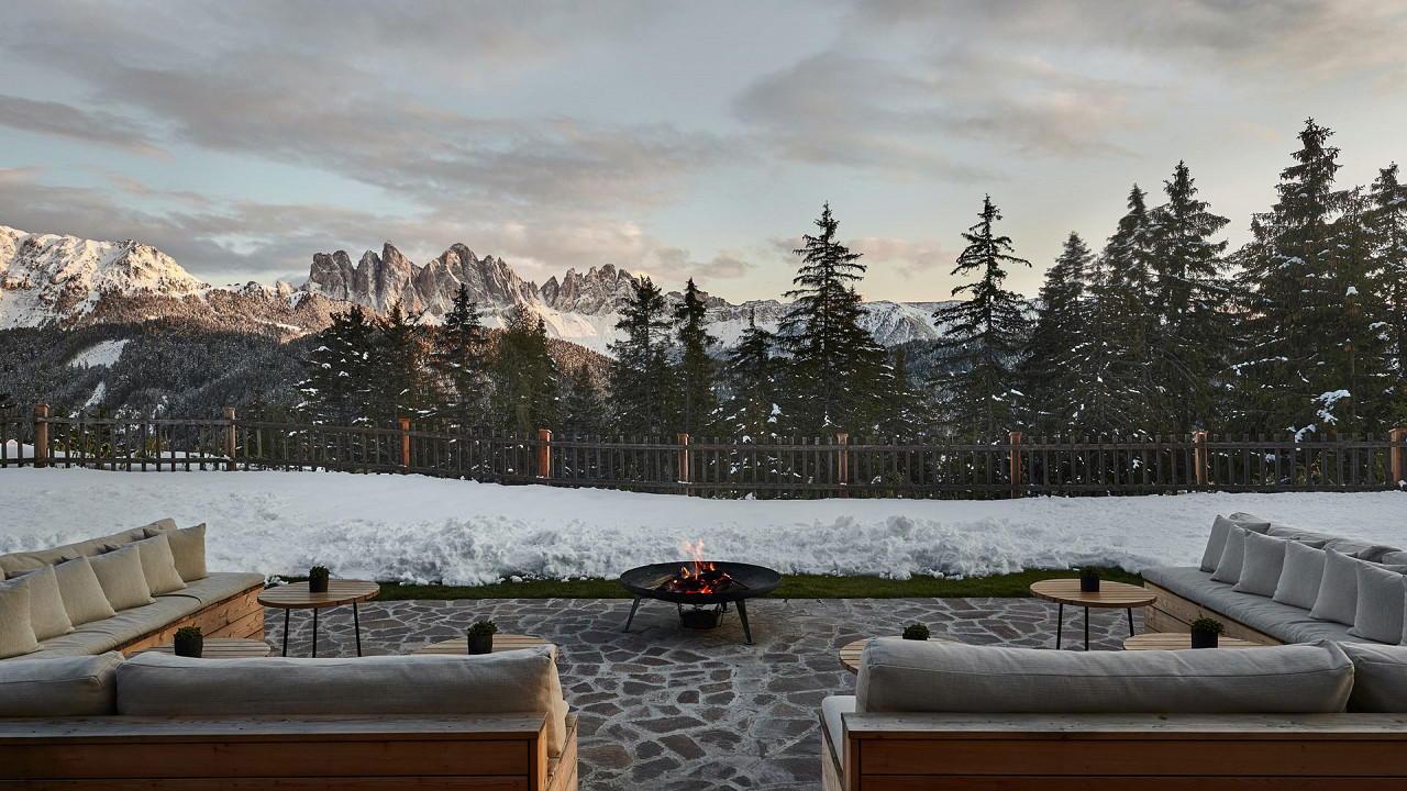 Terrasse panoramique en hiver Forestis Bressanone