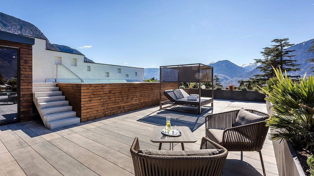 Люкс в пентхаусе с бассейном и сауной Отель Плантичерхоф Мерано