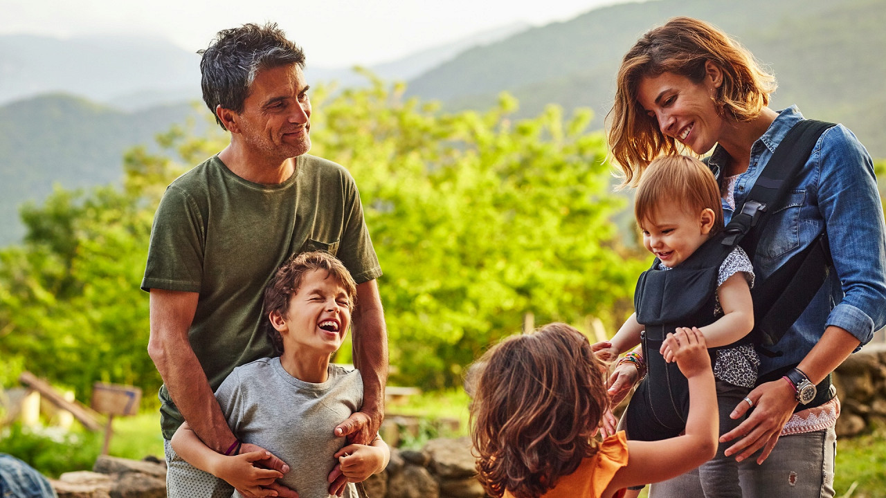 Glückliche Familie Tirler Hotel Alpe di Siusi Familie